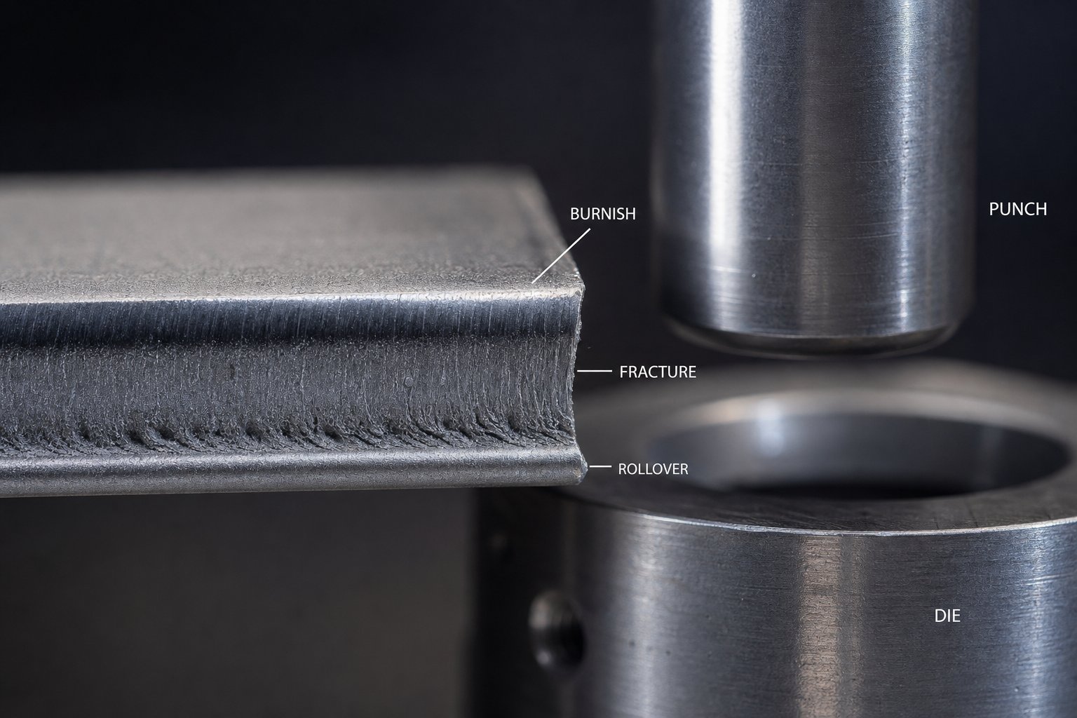 stamped part edge quality as a direct result of die clearance geometry