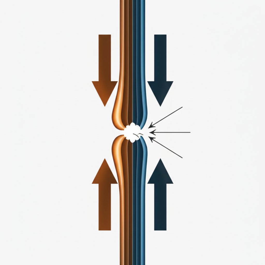 diagram showing how thermal cycling leads to compressive and tensile stress