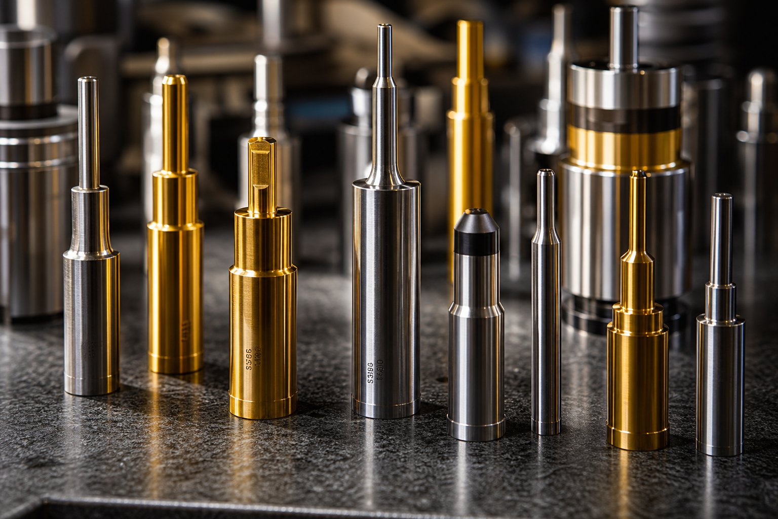 info-1-1 tool steel punches with various surface treatments including pvd coating and carbide inserts for extended die life