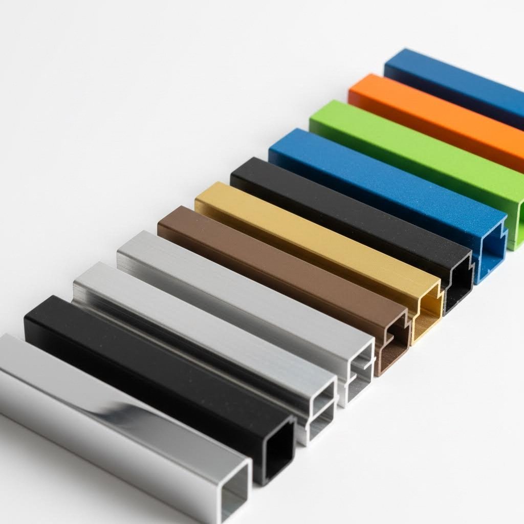 various aluminum extrusion finishes from mill to anodized and powder coated surfaces