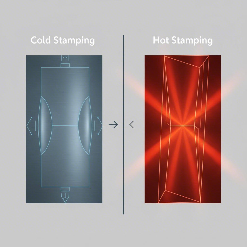 Visual comparison of springback in cold stamping versus the precision of hot stamping