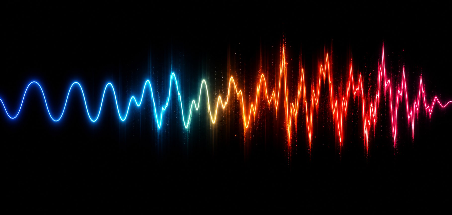 visual representation of 808 bass variations from clean sub tones to aggressive saturated waveforms