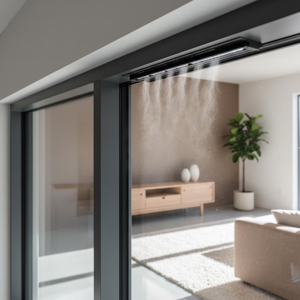 modern window with trickle vent providing controlled background ventilation