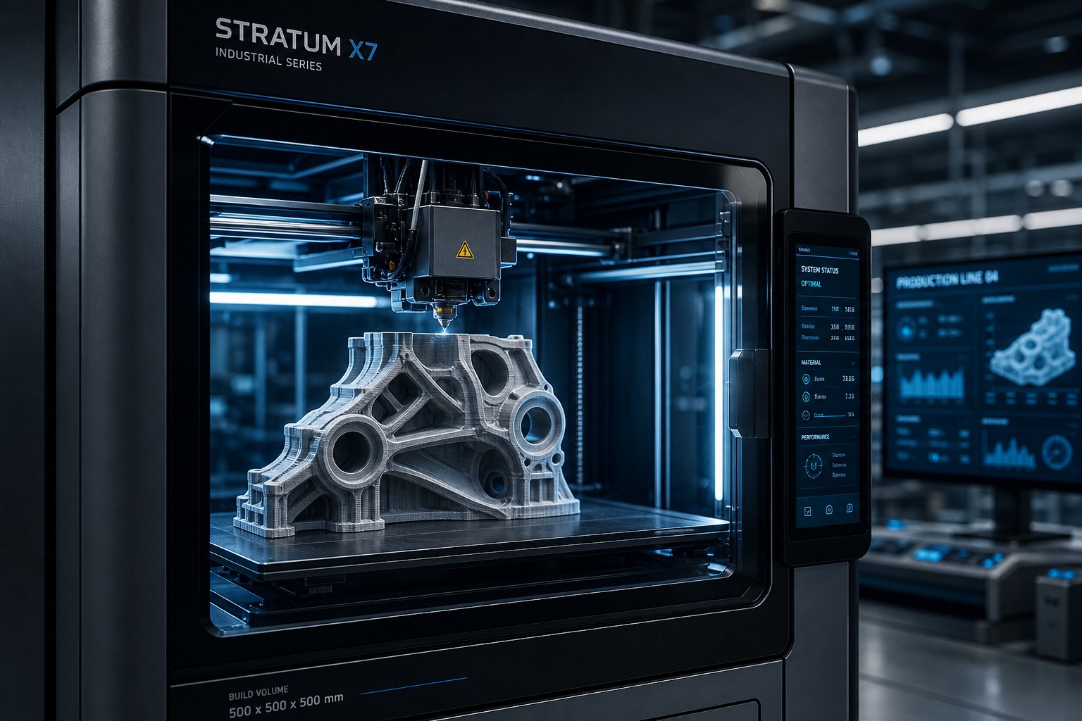 industrial additive manufacturing producing polymer replacement parts for plastics processing equipment