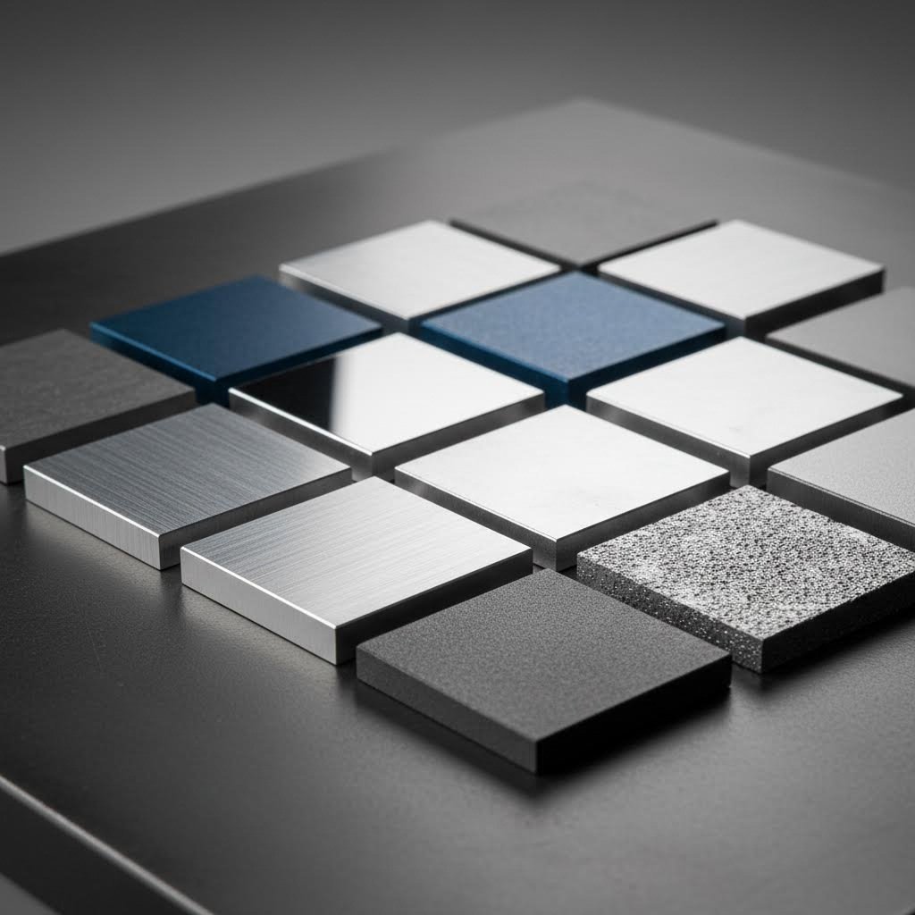 aluminum alloy samples displaying different grades and surface characteristics
