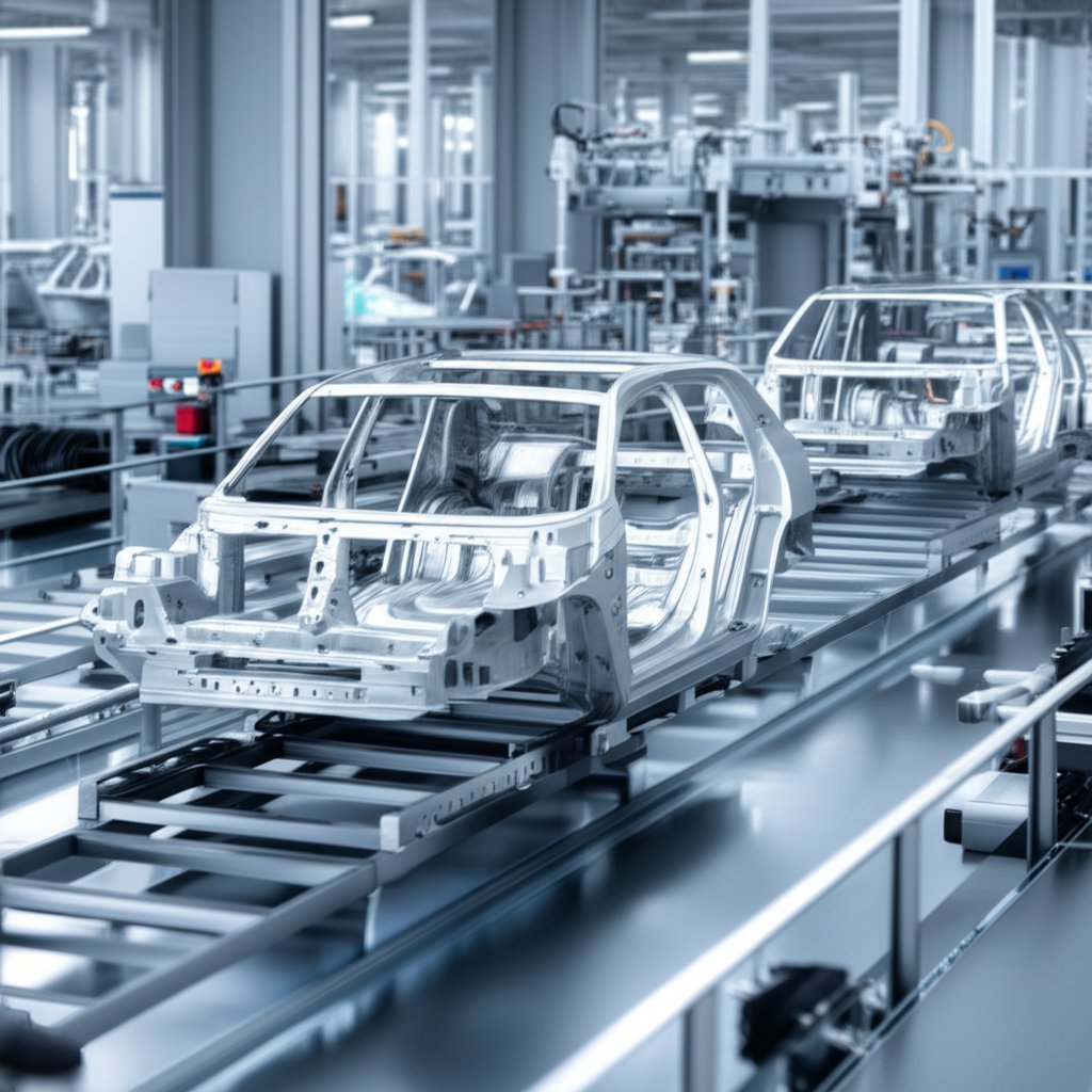 aluminum extrusions in an automotive manufacturing setting