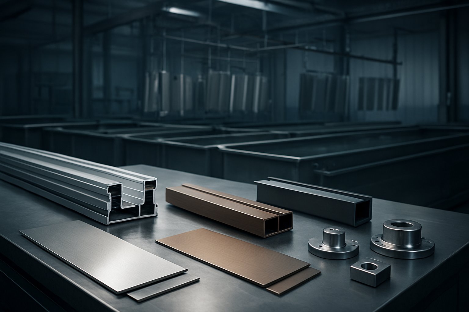 aluminium anodizing on industrial parts and extrusion profiles