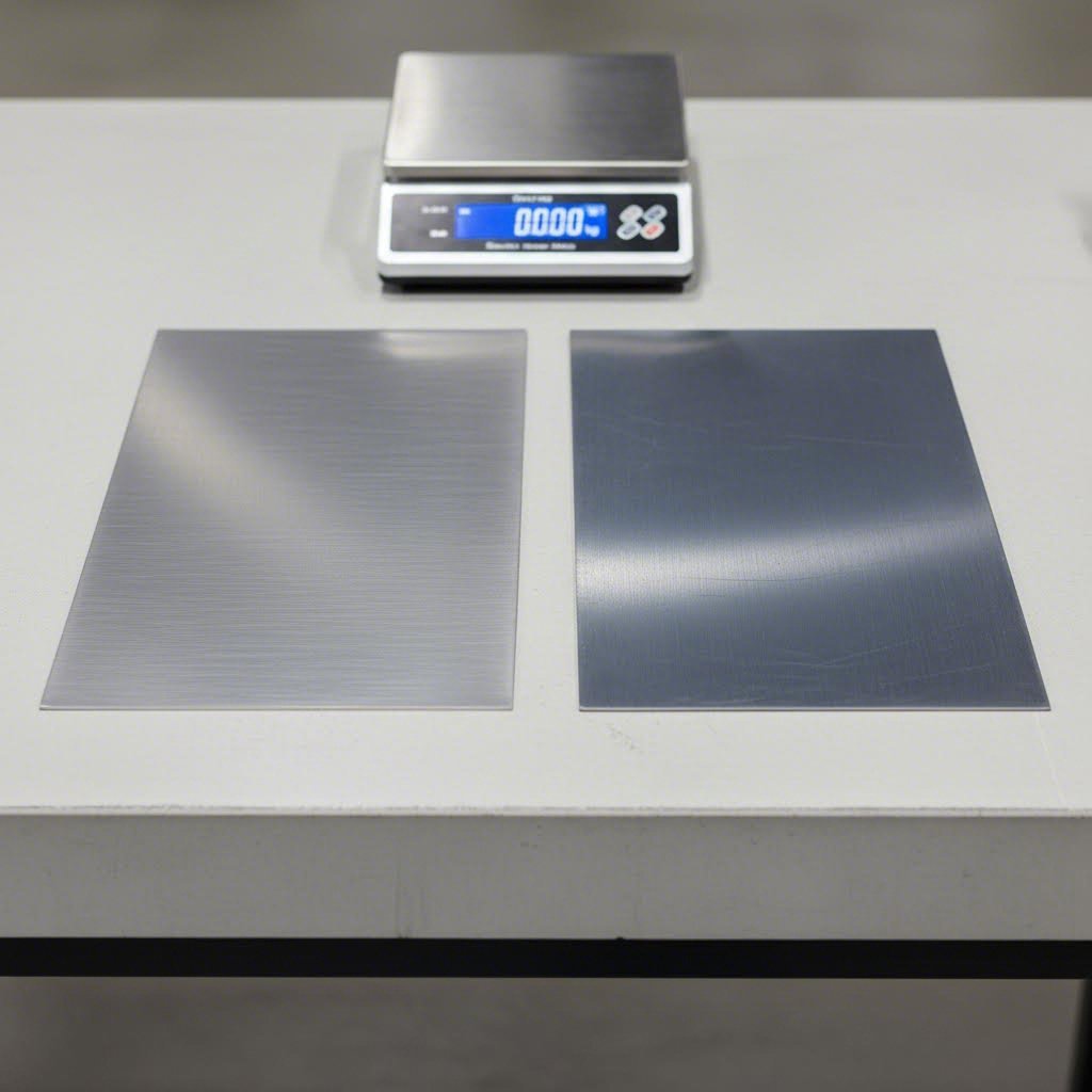 aluminium versus steel comparison highlighting weight and surface differences