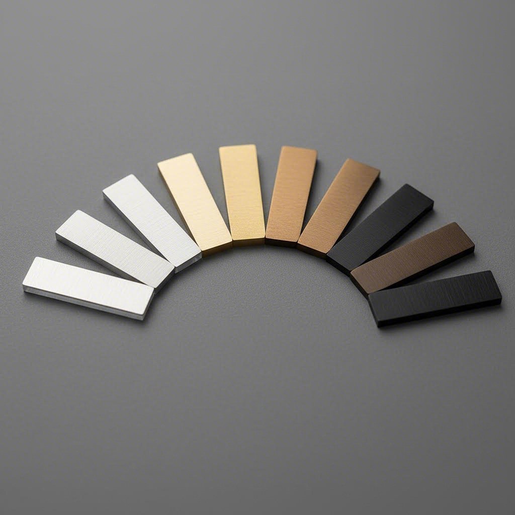 range of anodized aluminum color options from clear to bronze and black finishes