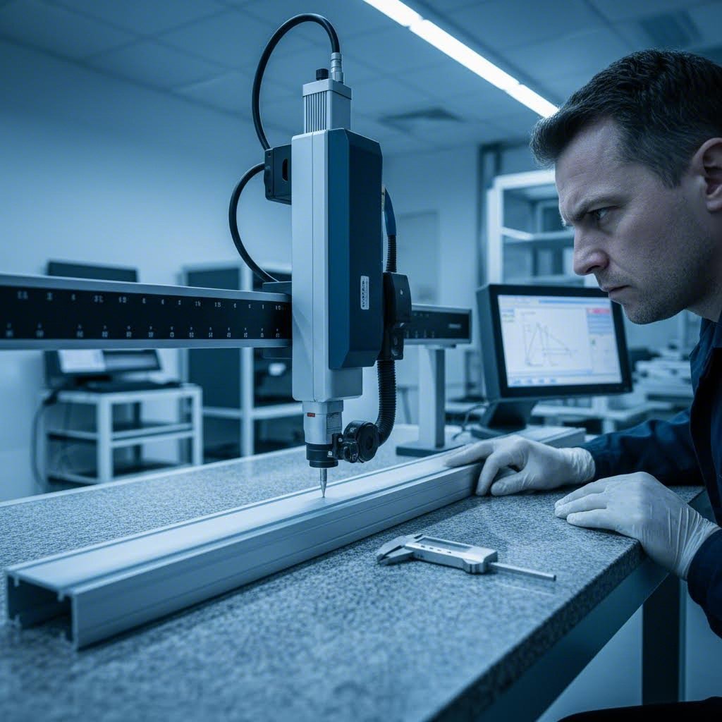 quality inspection ensures aluminum extrusions meet precise dimensional specifications