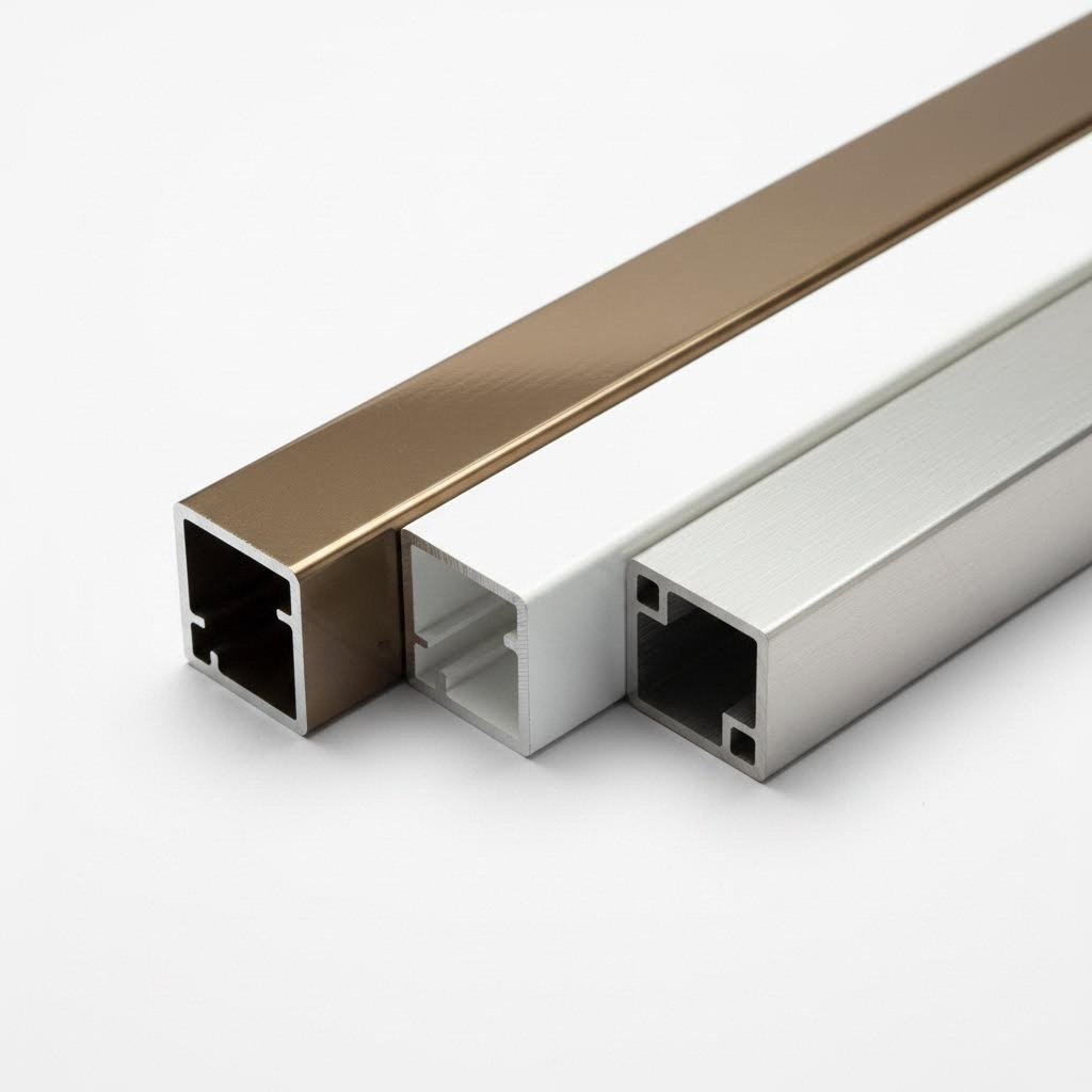 aluminum profiles showcasing anodized powder coated and mill finish options