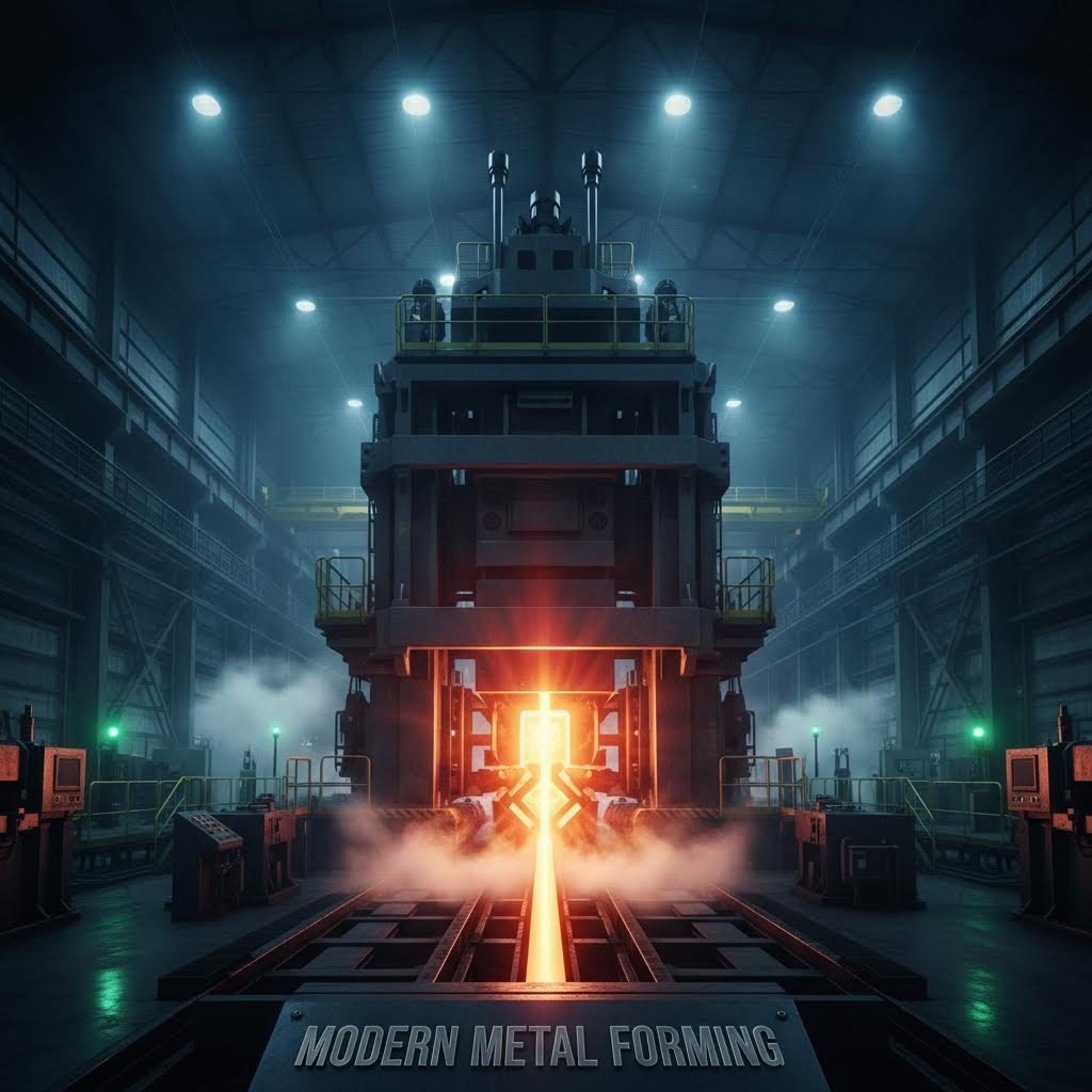 modern aluminum extrusion press transforming heated billets into precision custom profiles