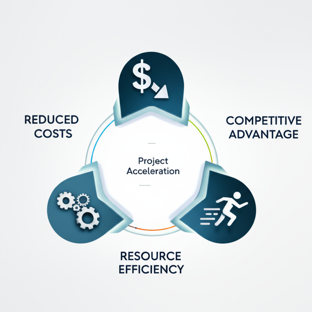 infographic displaying the key business benefits of faster project timelines