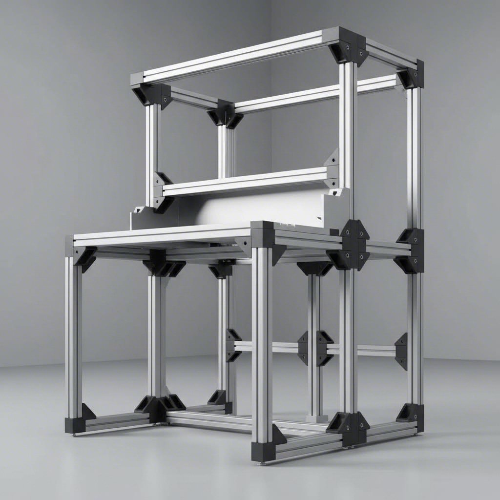 modular aluminum structural extrusion frame showcasing t slot profile connections