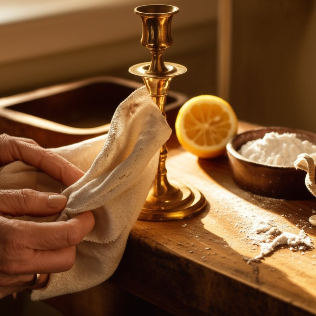 safe home cleaning methods for brass using gentle materials