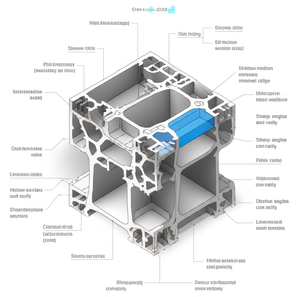 diagram showing factors that influence custom extrusion tolerances