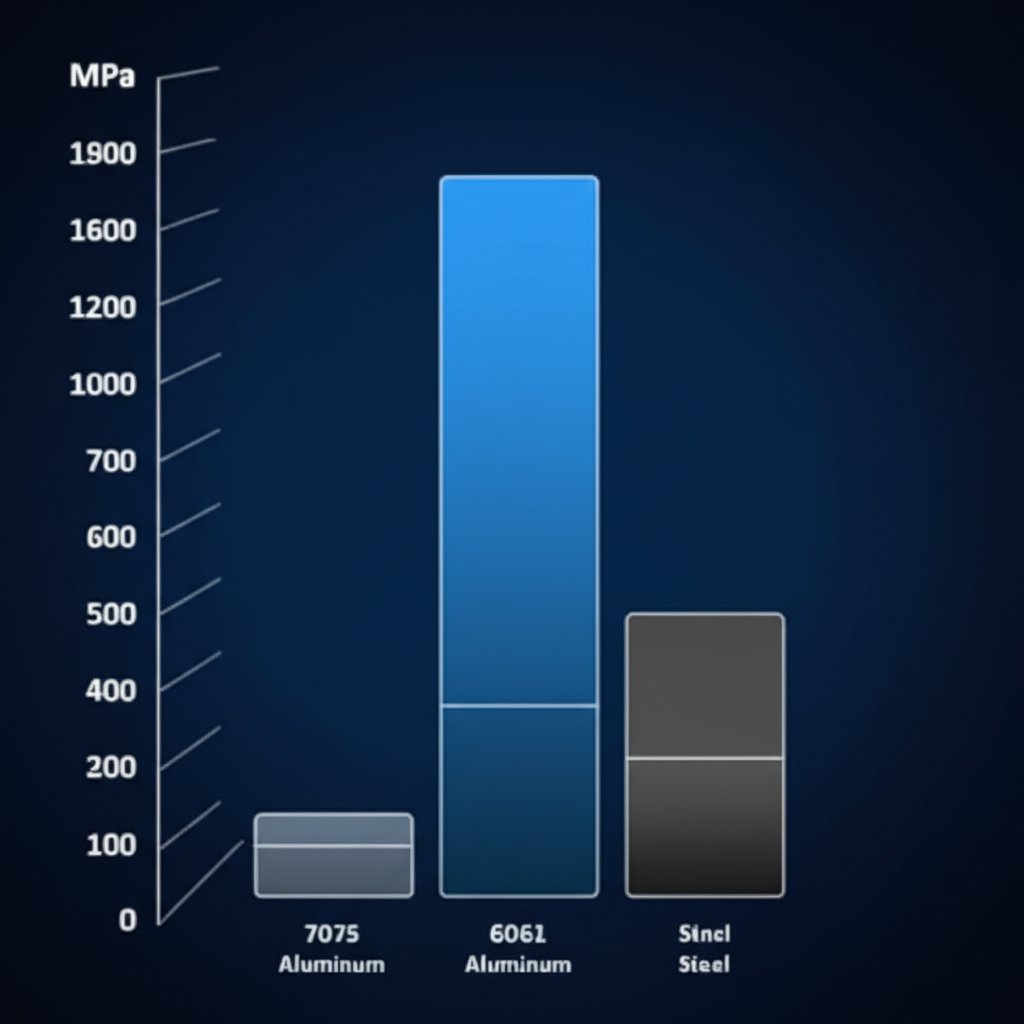 chart illustrating the impressive mechanical strength properties of 7075 aluminum