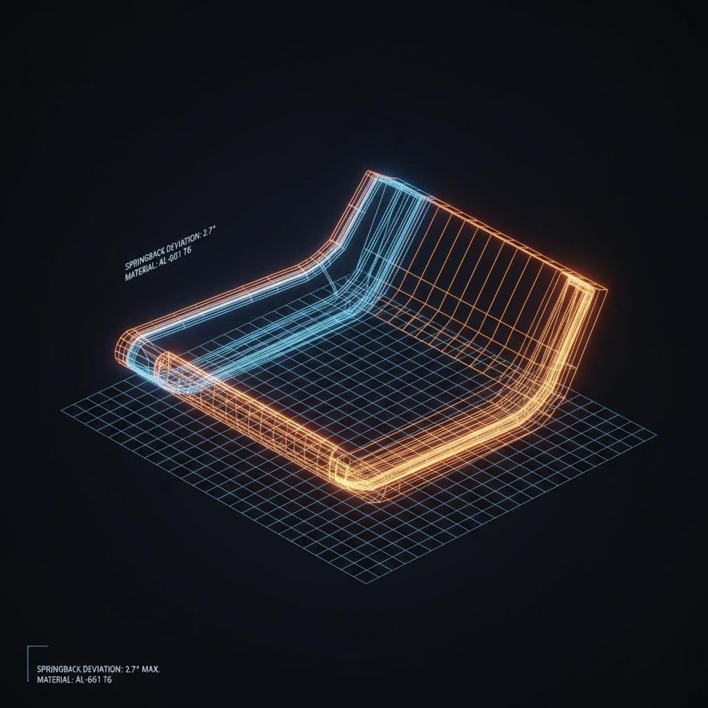Engineering simulation visualizing elastic springback in high strength steel stamping
