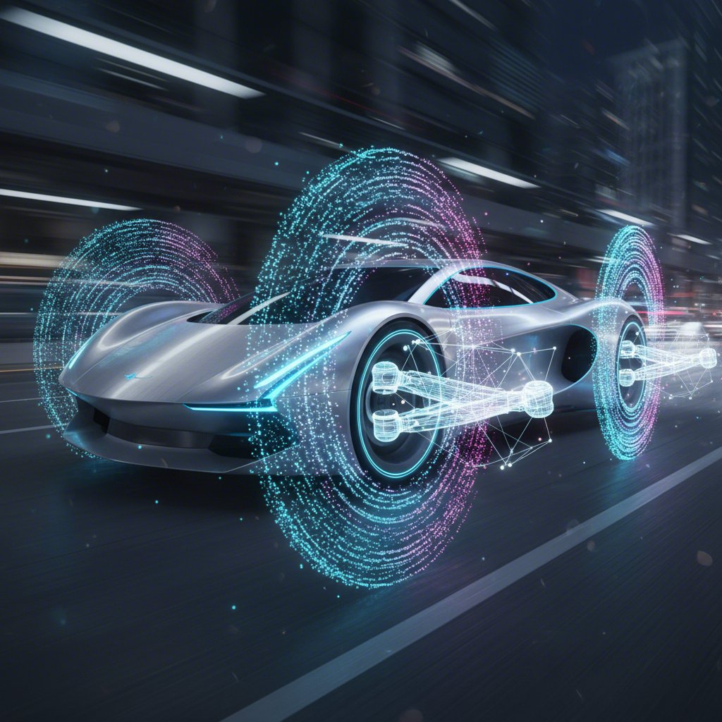 conceptual art of suspension noise from a failing control arm