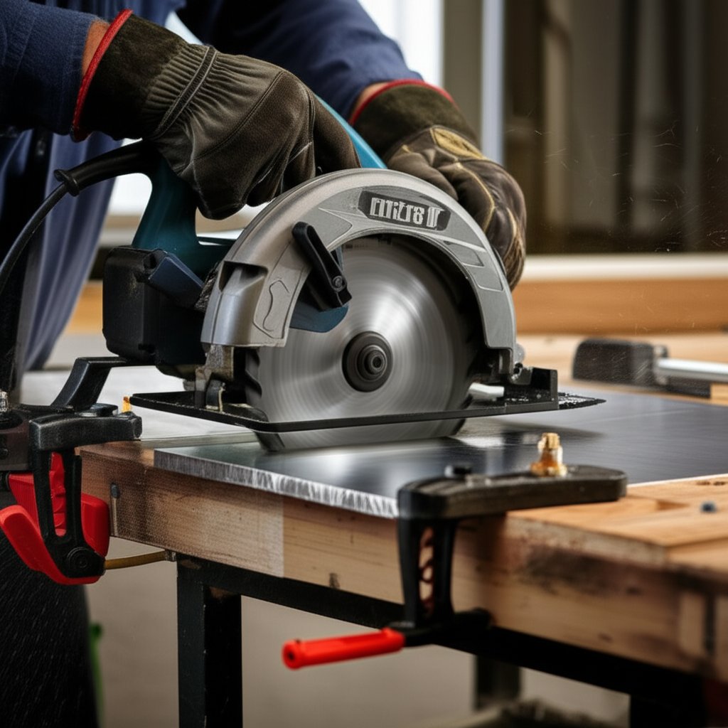 proper cutting technique for 1 8 inch aluminum sheet using a carbide tipped saw