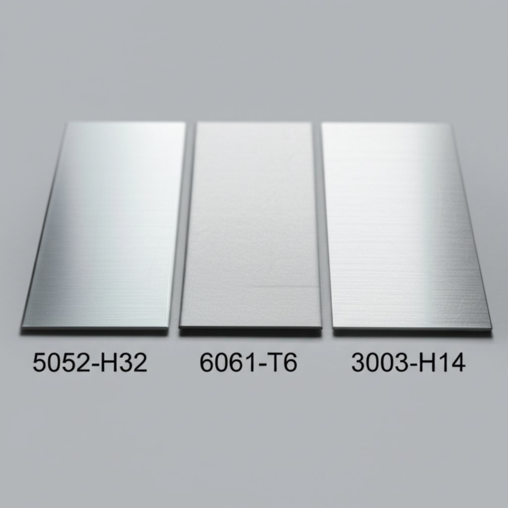 visual comparison of 5052 h32 6061 t6 and 3003 h14 aluminum sheet alloys