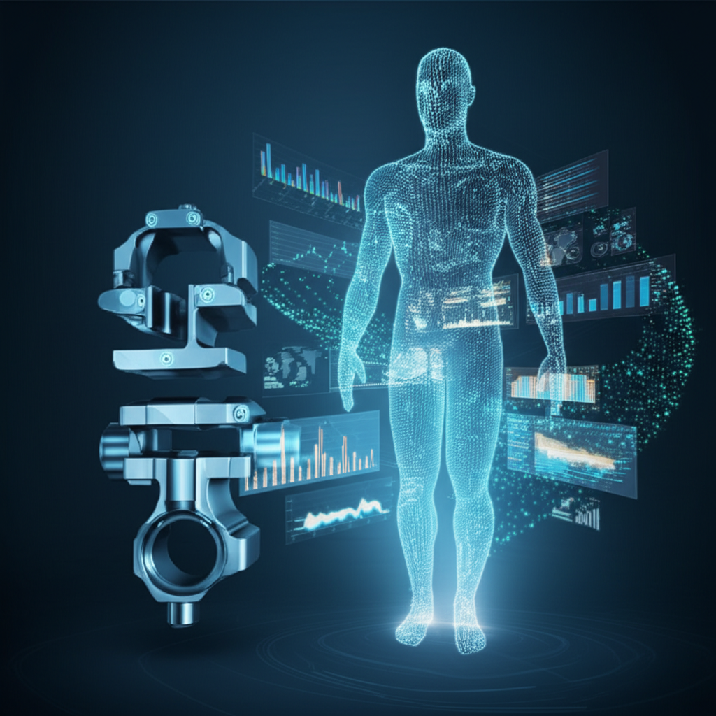 diagram showing how a digital twin mirrors a physical forged part for analysis