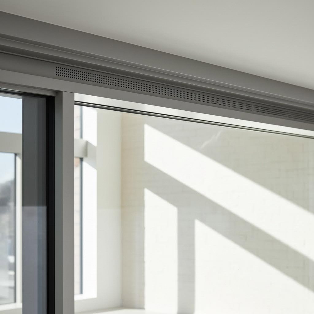modern aluminium window with integrated trickle vent for improved ventilation