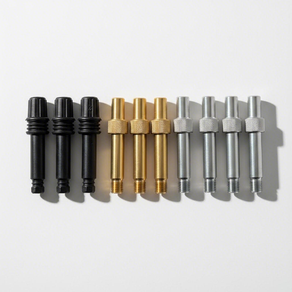 comparison of rubber brass and aluminum valve stem materials