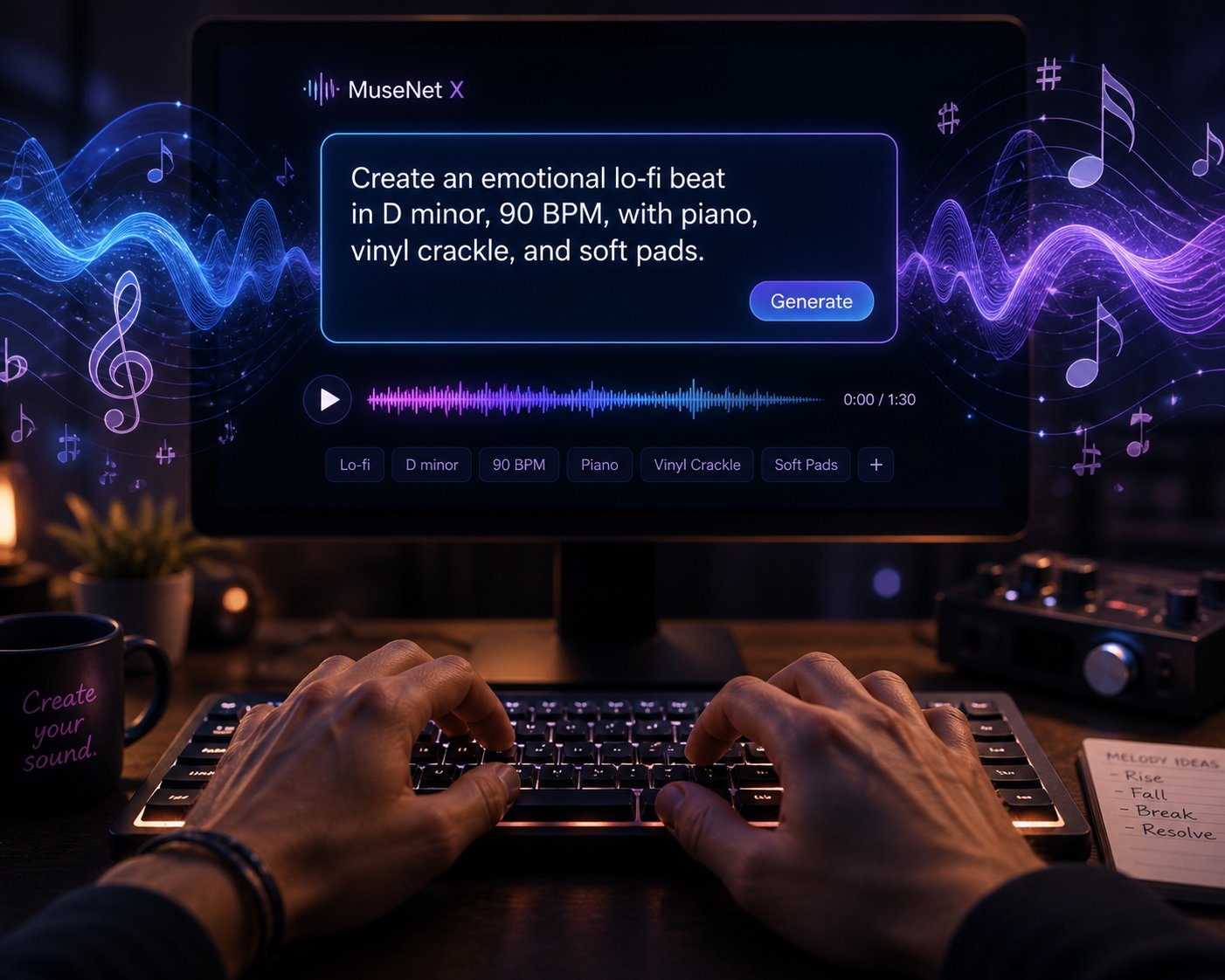 writing detailed prompts is the key to getting professional quality ai generated music