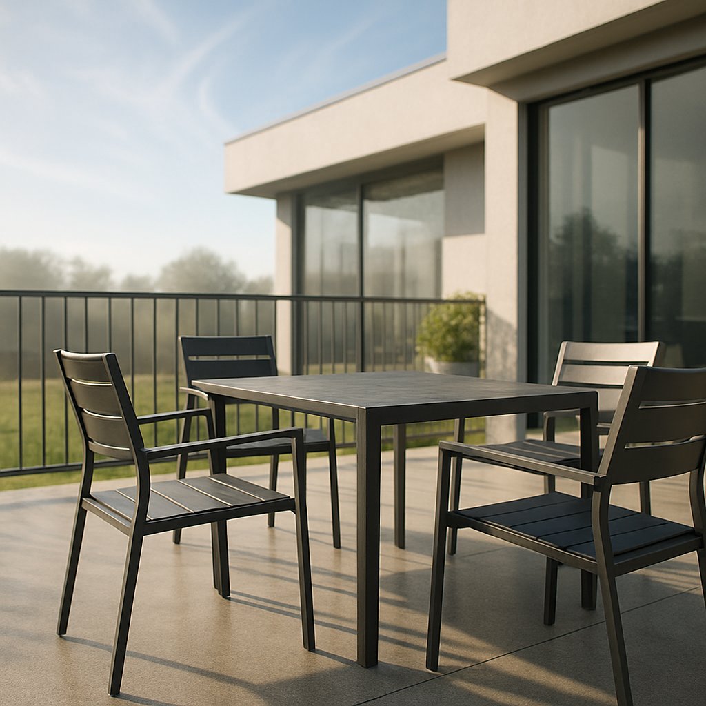 powder coated aluminum outdoor furniture and railing