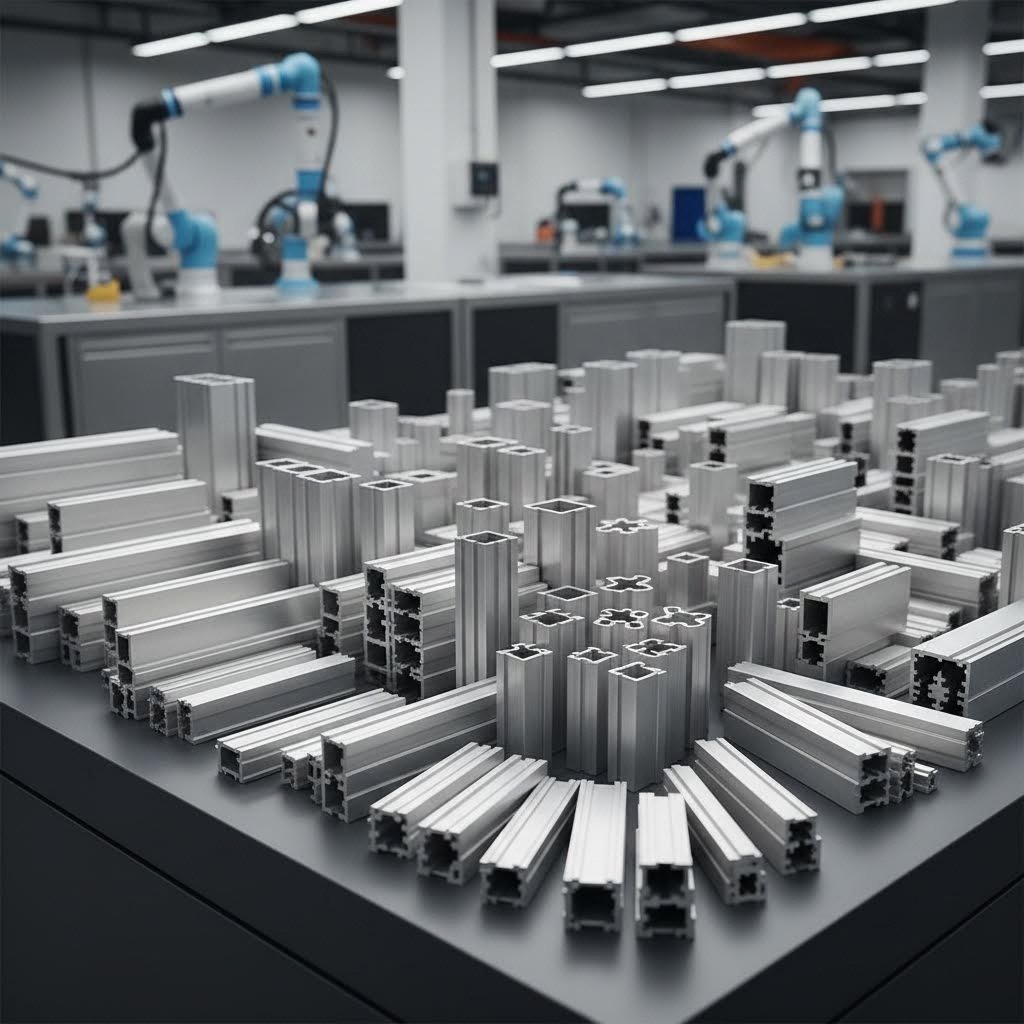 various aluminum extrusion profiles showcasing the range of cross sectional shapes available from suppliers