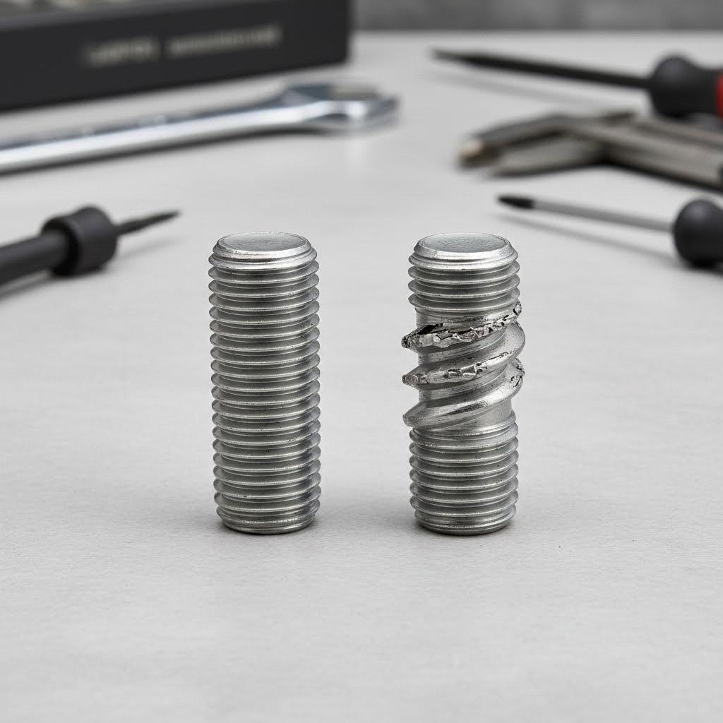 comparison of properly cut threads versus cross threaded damage