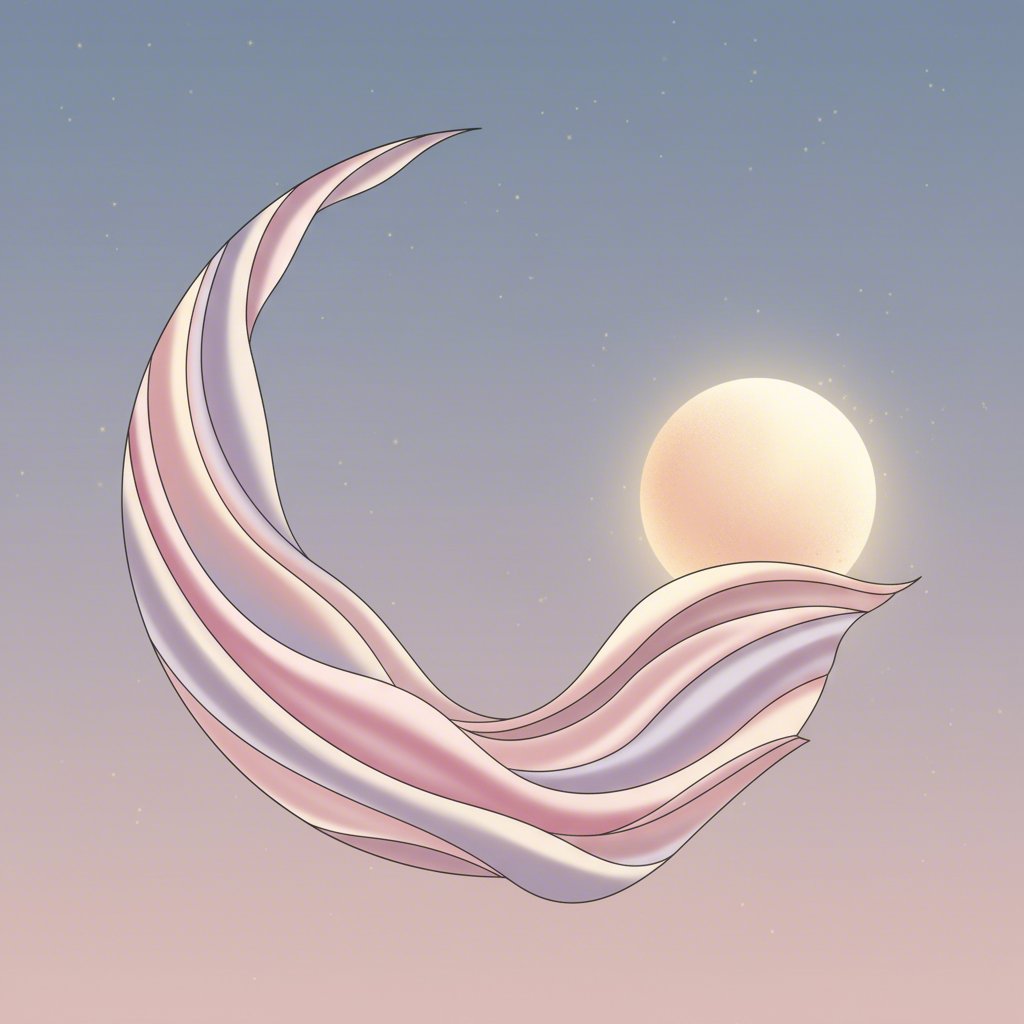 conceptual art showing the gentle protective qualities of a satin sleep mask on skin