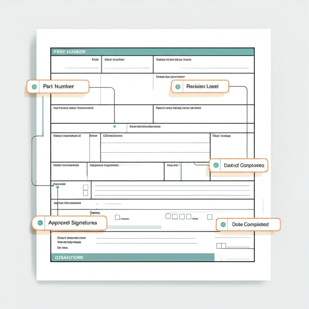 annotated example of a key ppap document highlighting required fields