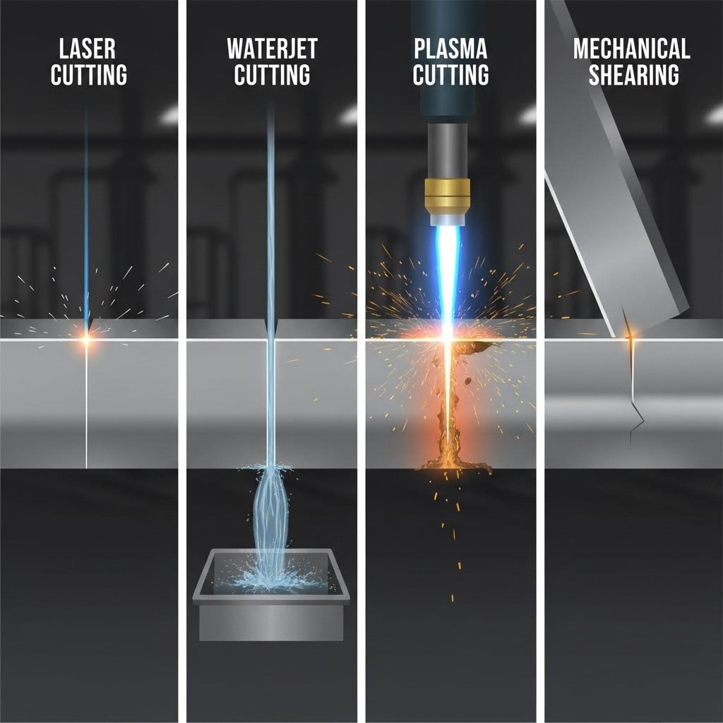 four cutting methods compared laser waterjet plasma and mechanical shearing
