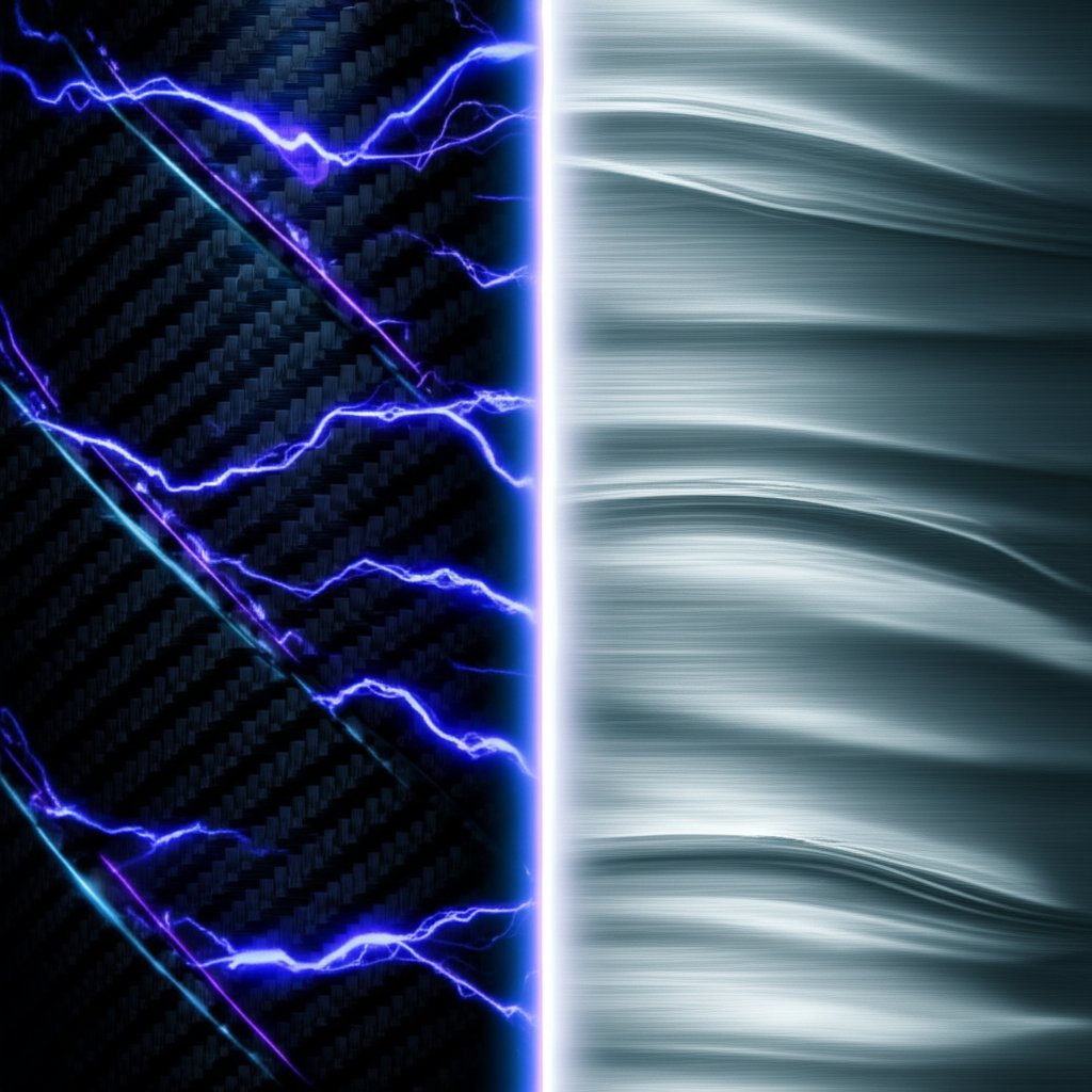 conceptual comparison of carbon fibers woven structure and aluminums metallic properties illustrating their distinct strengths