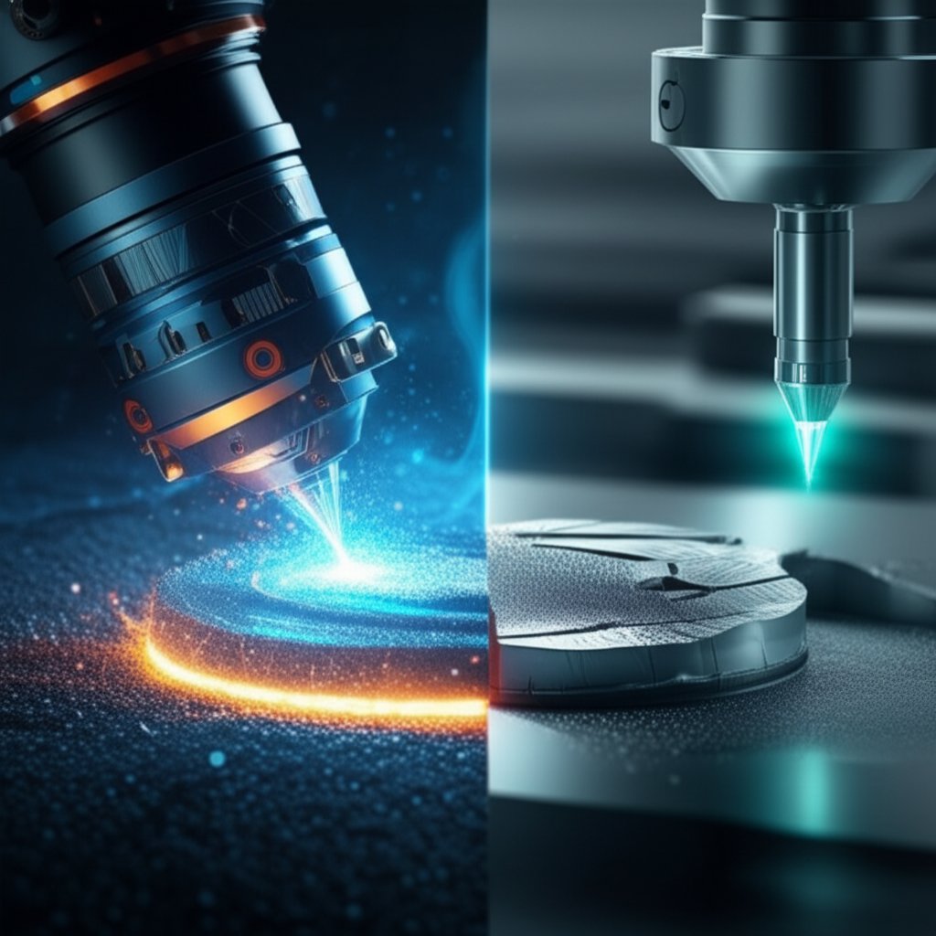 an abstract representation of hybrid additive and subtractive manufacturing processes