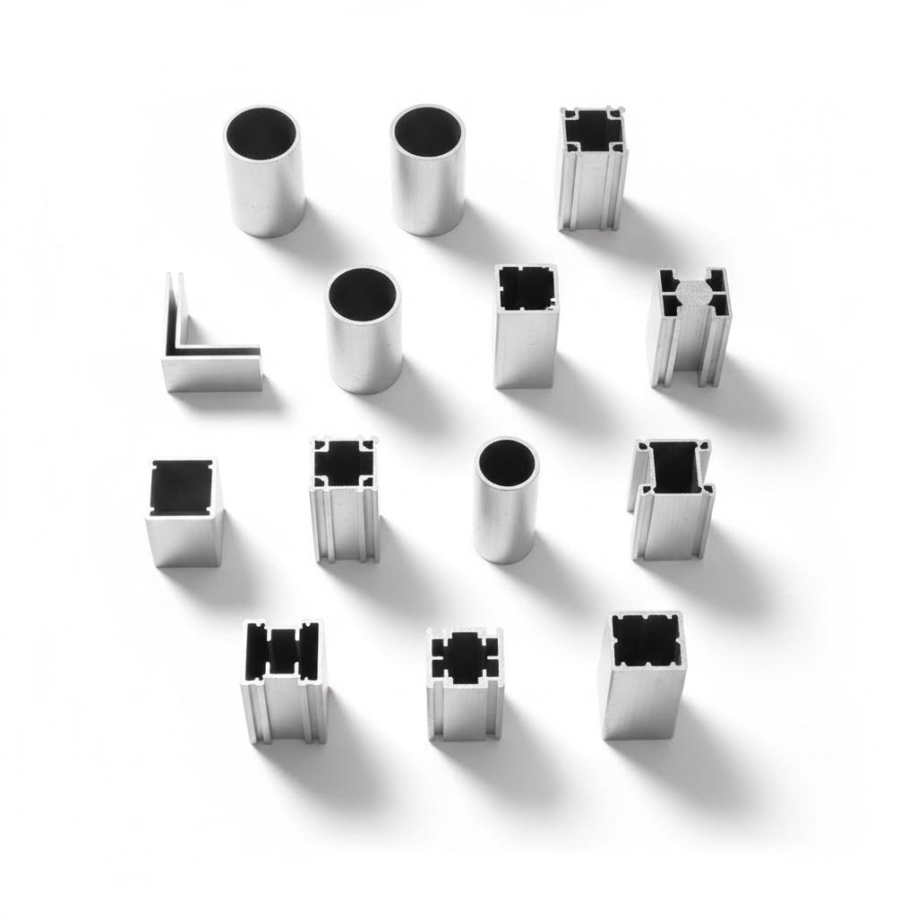 various aluminum extrusion profile types including solid hollow and semi hollow cross sections
