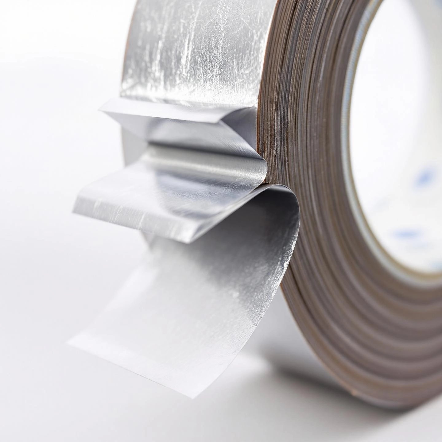 structure of aluminum tape showing foil backing adhesive and release liner