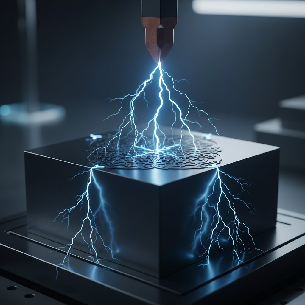 abstract representation of the electrical discharge machining edm process