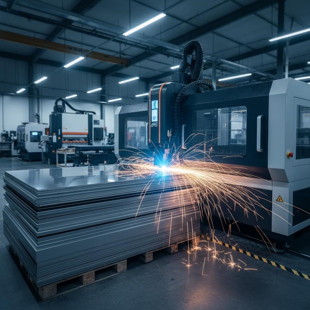 modern stainless steel sheet metal fabrication facility with precision laser cutting equipment