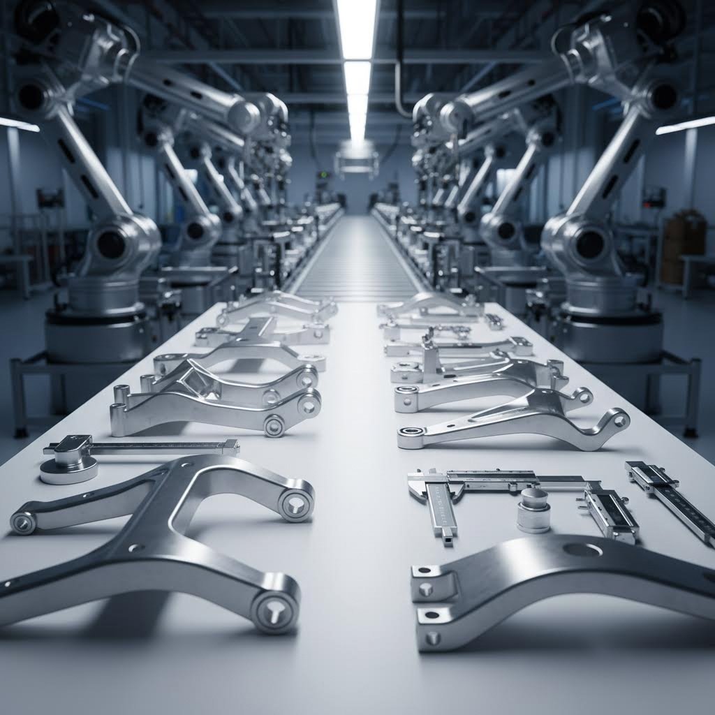 precision stainless steel automotive chassis components ready for quality inspection