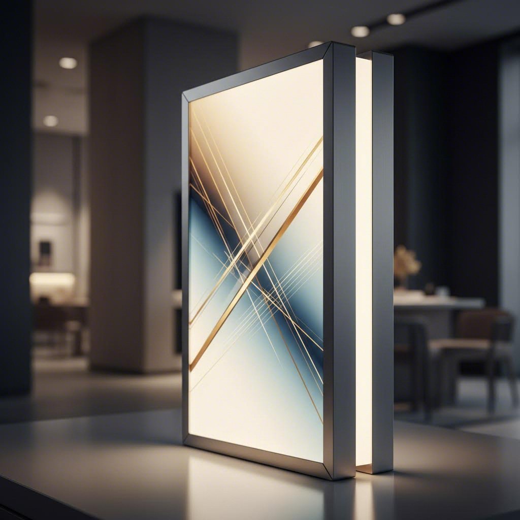 modern aluminum lightbox extrusion with evenly illuminated led backlit display