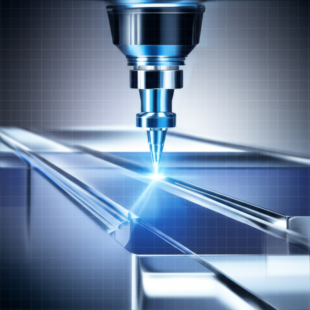 stylized view of a cnc machine cutting plastic with precision and care