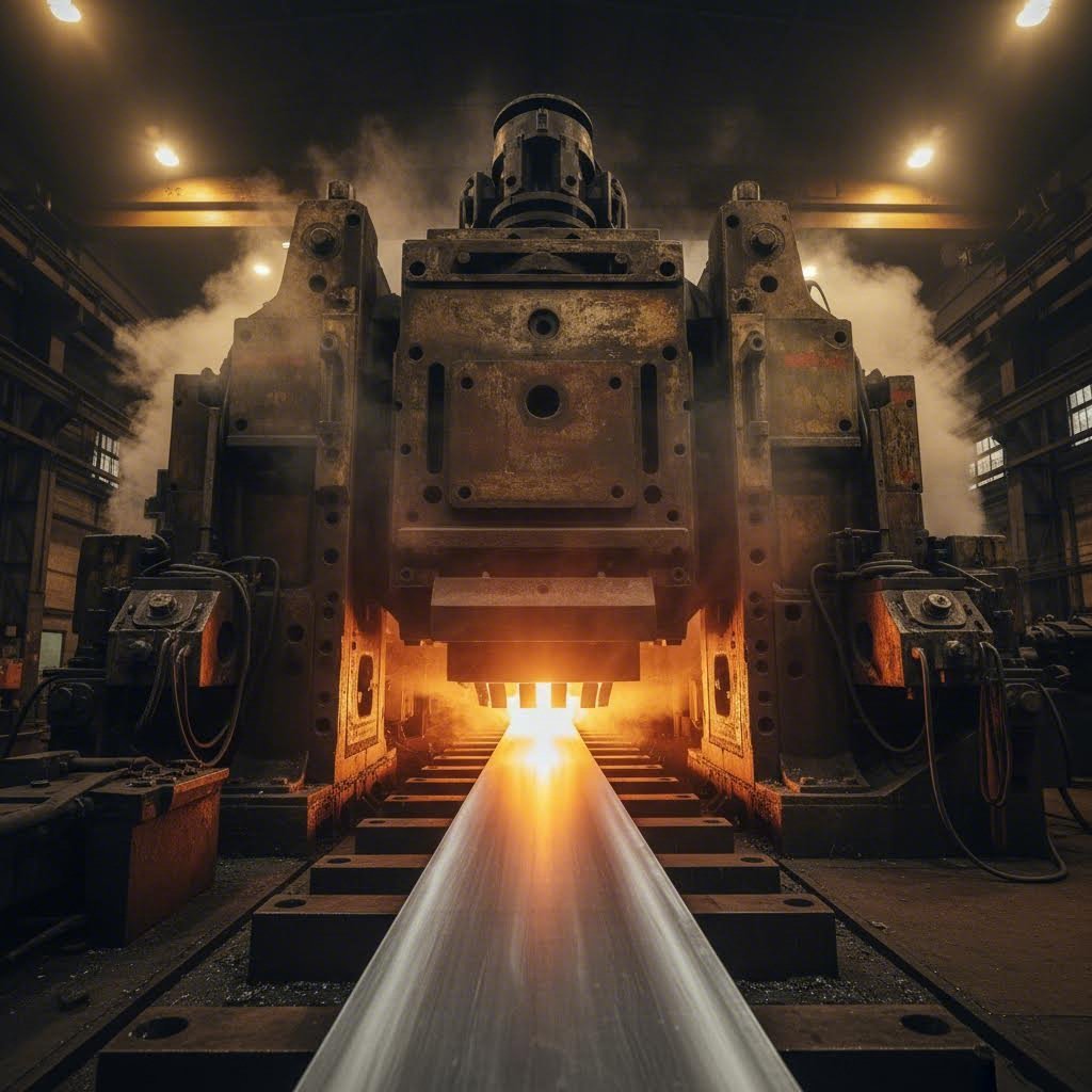 aluminum channel extrusion manufacturing process with heated billet and precision die