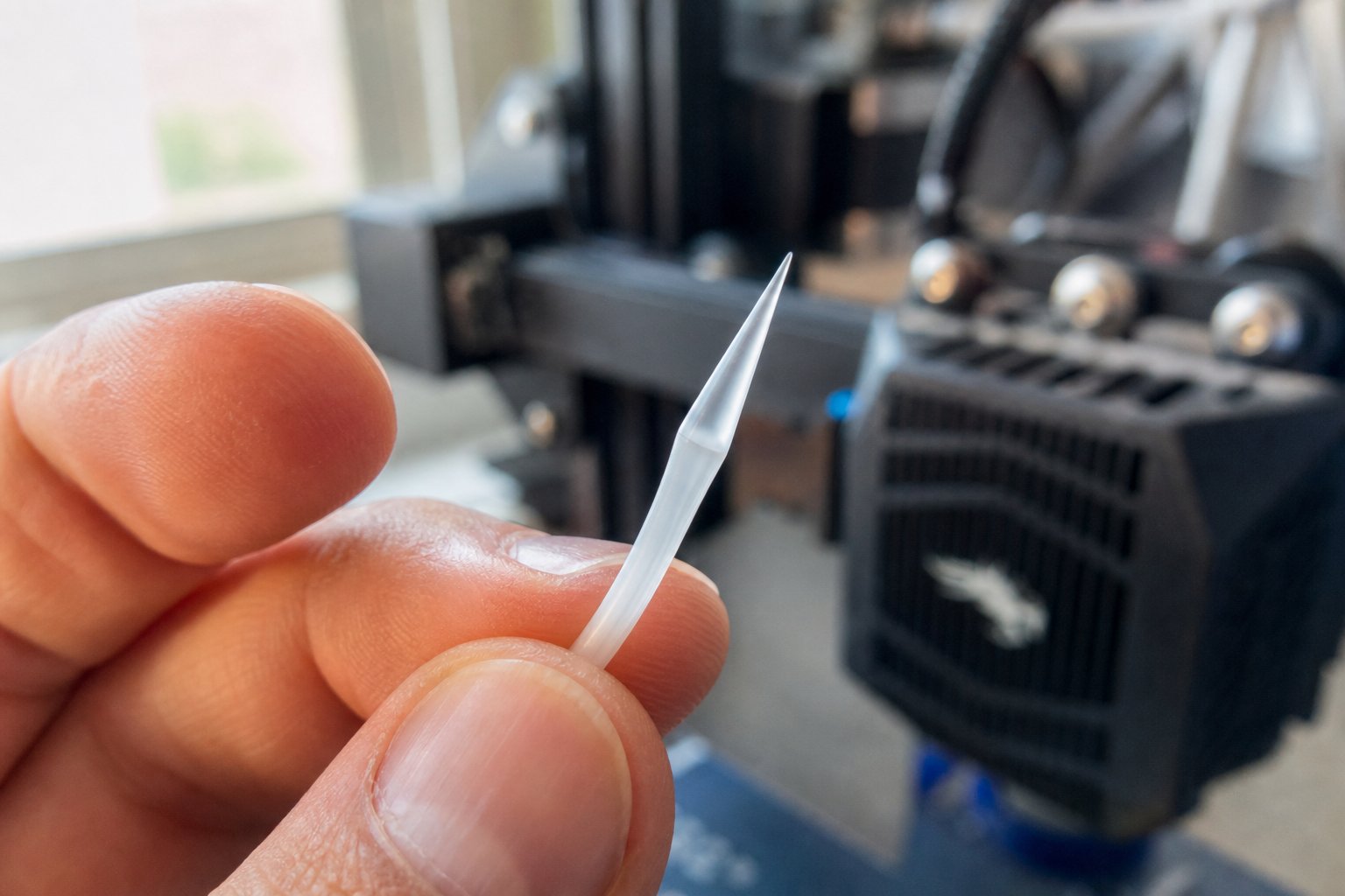 a successful cold pull produces a clean cone shaped filament tip that mirrors the nozzle interior and removes trapped contaminants