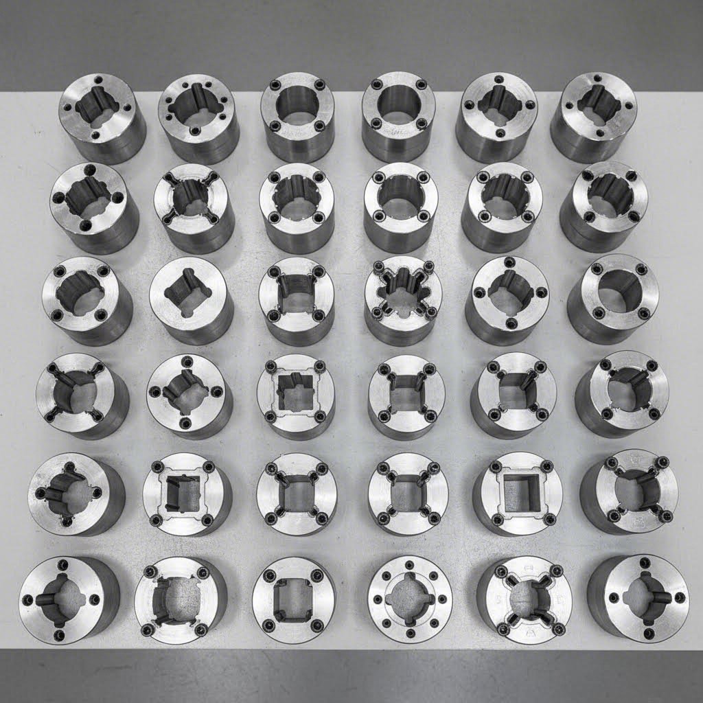 various aluminum extrusion die types ranging from simple solid to complex hollow designs