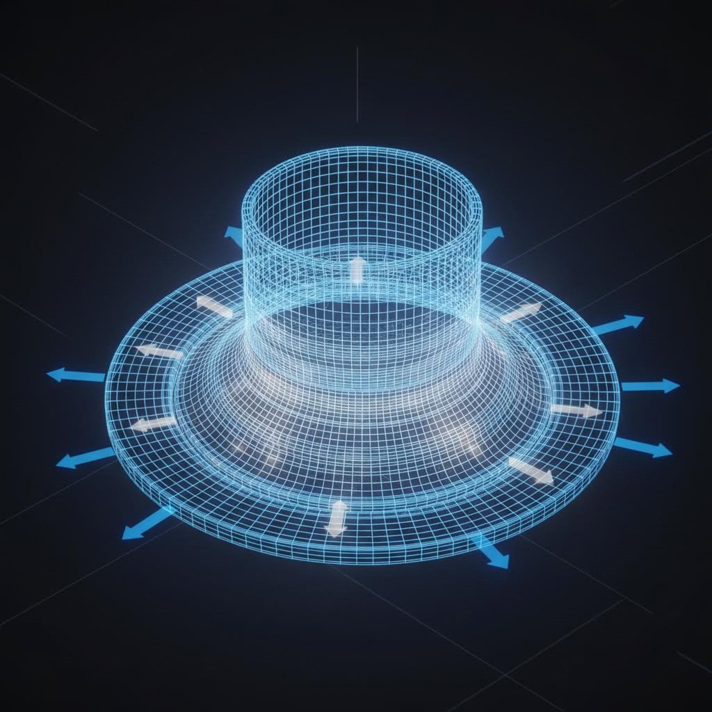 Visualization of tangential compressive stress and radial tension during the deep drawing process