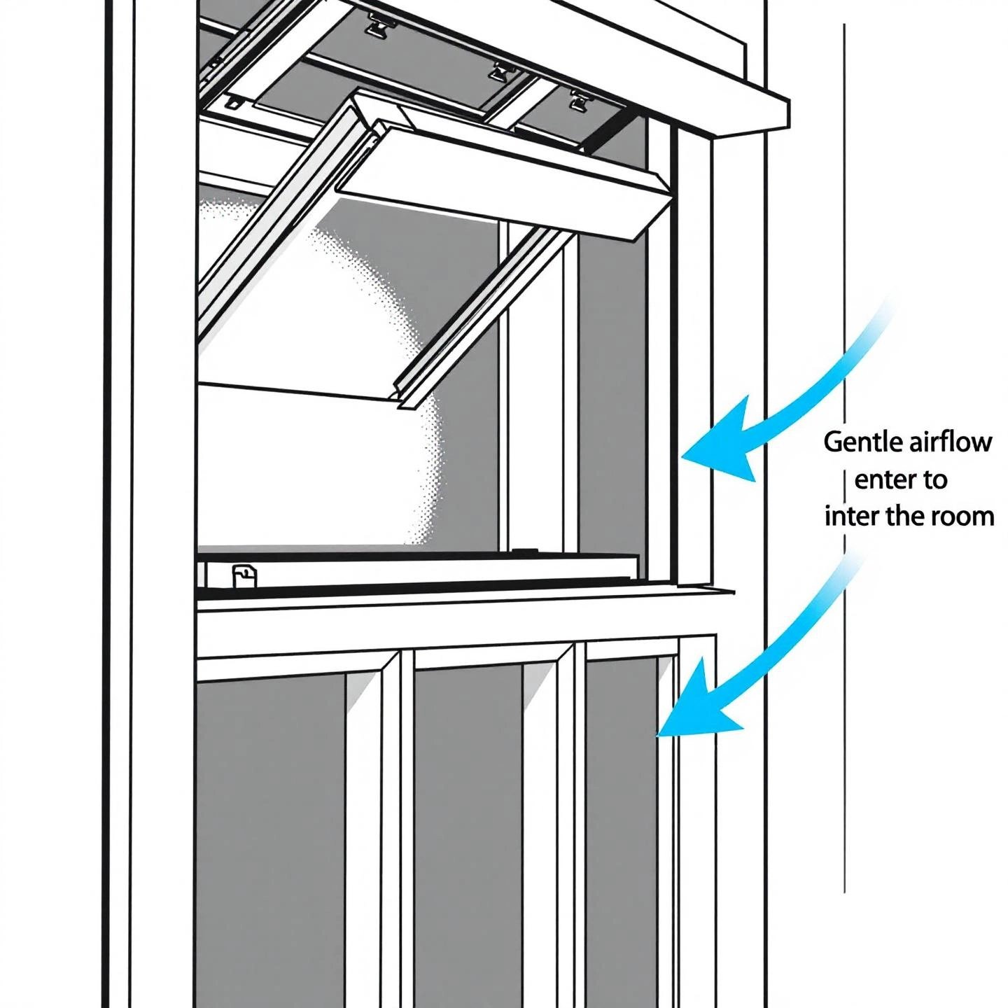 close up of a window trickle vent showing how fresh air enters the room