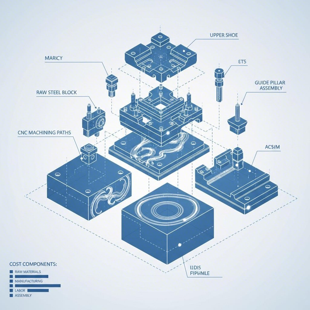 breakdown of stamping die cost factors including material and labor